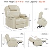 image:imageMCombo Extra Wide Power Lift Recliner Chair for Elderly Lift Chair with Heat and Massage for Big People USBampType C Ports Cup Holders Faux Leather R7045 Grey MediumWideCream White