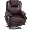 image:imageMCombo Extra Wide Power Lift Recliner Chair for Elderly Lift Chair with Heat and Massage for Big People USBampType C Ports Cup Holders Faux Leather R7045 Grey MediumWideDark Brown