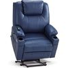 image:imageMCombo Extra Wide Power Lift Recliner Chair for Elderly Lift Chair with Heat and Massage for Big People USBampType C Ports Cup Holders Faux Leather R7045 Grey MediumWideBlue