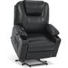 image:imageMCombo Extra Wide Power Lift Recliner Chair for Elderly Lift Chair with Heat and Massage for Big People USBampType C Ports Cup Holders Faux Leather R7045 Grey MediumWideBlack