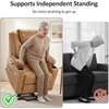 image:imageMCombo Extra Wide Power Lift Recliner Chair for Elderly Lift Chair with Heat and Massage for Big People USBampType C Ports Cup Holders Faux Leather R7045 Grey MediumWideTawny