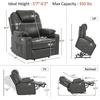image:imageMCombo Extra Wide Power Lift Recliner Chair for Elderly Lift Chair with Heat and Massage for Big People USBampType C Ports Cup Holders Faux Leather R7045 Grey MediumWideGrey