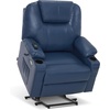 image:imageMCombo Extra Wide Power Lift Recliner Chair for Elderly Lift Chair with Heat and Massage for Big People USBampType C Ports Cup Holders Faux Leather R7045 Grey MediumWideBlue