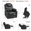 image:imageMCombo Extra Wide Power Lift Recliner Chair for Elderly Lift Chair with Heat and Massage for Big People USBampType C Ports Cup Holders Faux Leather R7045 Grey MediumWideBlack