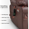 image:imageMCombo Extra Wide Power Lift Recliner Chair for Elderly Lift Chair with Heat and Massage for Big People USBampType C Ports Cup Holders Faux Leather R7045 Grey MediumWideLight Brown