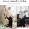 image:imageMCombo Extra Wide Power Lift Recliner Chair for Elderly Lift Chair with Heat and Massage for Big People USBampType C Ports Cup Holders Faux Leather R7045 Grey MediumWideCream White