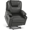 image:imageMCombo Extra Wide Power Lift Recliner Chair for Elderly Lift Chair with Heat and Massage for Big People USBampType C Ports Cup Holders Faux Leather R7045 Grey MediumWideGrey