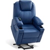 image:imageMCombo Extra Wide Power Lift Recliner Chair for Elderly Lift Chair with Heat and Massage for Big People USBampType C Ports Cup Holders Faux Leather R7045 Grey MediumWideBlue