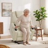 image:imageMCombo Extra Wide Power Lift Recliner Chair for Elderly Lift Chair with Heat and Massage for Big People USBampType C Ports Cup Holders Faux Leather R7045 Grey MediumWideCream White