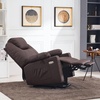 image:imageMCombo Extra Wide Power Lift Recliner Chair for Elderly Lift Chair with Heat and Massage for Big People USBampType C Ports Cup Holders Faux Leather R7045 Grey MediumWideLight Brown