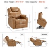 image:imageMCombo Extra Wide Power Lift Recliner Chair for Elderly Lift Chair with Heat and Massage for Big People USBampType C Ports Cup Holders Faux Leather R7045 Grey MediumWideTawny