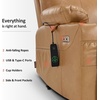 image:imageMCombo Extra Wide Power Lift Recliner Chair for Elderly Lift Chair with Heat and Massage for Big People USBampType C Ports Cup Holders Faux Leather R7045 Grey MediumWideTawny