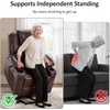 image:imageMCombo Extra Wide Power Lift Recliner Chair for Elderly Lift Chair with Heat and Massage for Big People USBampType C Ports Cup Holders Faux Leather R7045 Grey MediumWideDark Brown