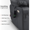 image:imageMCombo Extra Wide Power Lift Recliner Chair for Elderly Lift Chair with Heat and Massage for Big People USBampType C Ports Cup Holders Faux Leather R7045 Grey MediumWideBlack