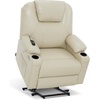 image:imageMCombo Extra Wide Power Lift Recliner Chair for Elderly Lift Chair with Heat and Massage for Big People USBampType C Ports Cup Holders Faux Leather R7045 Grey MediumWideCream White