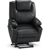 image:imageMCombo Extra Wide Power Lift Recliner Chair for Elderly Lift Chair with Heat and Massage for Big People USBampType C Ports Cup Holders Faux Leather R7045 Grey MediumWideBlack