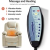 image:imageMCombo Extra Wide Power Lift Recliner Chair for Elderly Lift Chair with Heat and Massage for Big People USBampType C Ports Cup Holders Faux Leather R7045 Grey MediumWideCream White