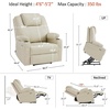 image:imageMCombo Extra Wide Power Lift Recliner Chair for Elderly Lift Chair with Heat and Massage for Big People USBampType C Ports Cup Holders Faux Leather R7045 Grey MediumWideCream White