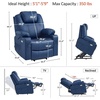 image:imageMCombo Extra Wide Power Lift Recliner Chair for Elderly Lift Chair with Heat and Massage for Big People USBampType C Ports Cup Holders Faux Leather R7045 Grey MediumWideBlue