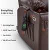 image:imageMCombo Extra Wide Power Lift Recliner Chair for Elderly Lift Chair with Heat and Massage for Big People USBampType C Ports Cup Holders Faux Leather R7045 Grey MediumWideDark Brown