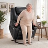 image:imageMCombo Extra Wide Power Lift Recliner Chair for Elderly Lift Chair with Heat and Massage for Big People USBampType C Ports Cup Holders Faux Leather R7045 Grey MediumWideBlack