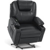 image:imageMCombo Extra Wide Power Lift Recliner Chair for Elderly Lift Chair with Heat and Massage for Big People USBampType C Ports Cup Holders Faux Leather R7045 Grey MediumWideBlack