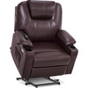 image:imageMCombo Extra Wide Power Lift Recliner Chair for Elderly Lift Chair with Heat and Massage for Big People USBampType C Ports Cup Holders Faux Leather R7045 Grey MediumWideDark Brown
