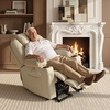 image:imageMCombo Extra Wide Power Lift Recliner Chair for Elderly Lift Chair with Heat and Massage for Big People USBampType C Ports Cup Holders Faux Leather R7045 Grey MediumWideCream White