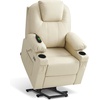 image:imageMCombo Extra Wide Power Lift Recliner Chair for Elderly Lift Chair with Heat and Massage for Big People USBampType C Ports Cup Holders Faux Leather R7045 Grey MediumWideCream White
