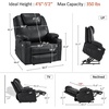 image:imageMCombo Extra Wide Power Lift Recliner Chair for Elderly Lift Chair with Heat and Massage for Big People USBampType C Ports Cup Holders Faux Leather R7045 Grey MediumWideBlack