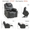 image:imageMCombo Extra Wide Power Lift Recliner Chair for Elderly Lift Chair with Heat and Massage for Big People USBampType C Ports Cup Holders Faux Leather R7045 Grey MediumWideGrey