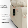 image:imageMCombo Extra Wide Power Lift Recliner Chair for Elderly Lift Chair with Heat and Massage for Big People USBampType C Ports Cup Holders Faux Leather R7045 Grey MediumWideCream White
