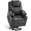image:imageMCombo Extra Wide Power Lift Recliner Chair for Elderly Lift Chair with Heat and Massage for Big People USBampType C Ports Cup Holders Faux Leather R7045 Grey MediumWideGrey