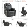 image:imageMCombo Extra Wide Power Lift Recliner Chair for Elderly Lift Chair with Heat and Massage for Big People USBampType C Ports Cup Holders Faux Leather R7045 Grey MediumWideGrey