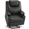 image:imageMCombo Extra Wide Power Lift Recliner Chair for Elderly Lift Chair with Heat and Massage for Big People USBampType C Ports Cup Holders Faux Leather R7045 Grey MediumWideGrey
