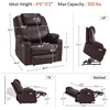 image:imageMCombo Extra Wide Power Lift Recliner Chair for Elderly Lift Chair with Heat and Massage for Big People USBampType C Ports Cup Holders Faux Leather R7045 Grey MediumWideDark Brown