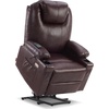 image:imageMCombo Extra Wide Power Lift Recliner Chair for Elderly Lift Chair with Heat and Massage for Big People USBampType C Ports Cup Holders Faux Leather R7045 Grey MediumWideDark Brown