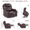 image:imageMCombo Extra Wide Power Lift Recliner Chair for Elderly Lift Chair with Heat and Massage for Big People USBampType C Ports Cup Holders Faux Leather R7045 Grey MediumWideDark Brown