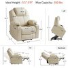 image:imageMCombo Extra Wide Power Lift Recliner Chair for Elderly Lift Chair with Heat and Massage for Big People USBampType C Ports Cup Holders Faux Leather R7045 Grey MediumWideCream White