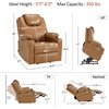 image:imageMCombo Extra Wide Power Lift Recliner Chair for Elderly Lift Chair with Heat and Massage for Big People USBampType C Ports Cup Holders Faux Leather R7045 Grey MediumWideTawny