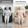 image:imageMCombo Extra Wide Power Lift Recliner Chair for Elderly Lift Chair with Heat and Massage for Big People USBampType C Ports Cup Holders Faux Leather R7045 Grey MediumWideCream White