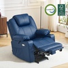 image:imageMCombo Extra Wide Power Lift Recliner Chair for Elderly Lift Chair with Heat and Massage for Big People USBampType C Ports Cup Holders Faux Leather R7045 Grey MediumWideBlue