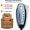 image:imageMCombo Extra Wide Power Lift Recliner Chair for Elderly Lift Chair with Heat and Massage for Big People USBampType C Ports Cup Holders Faux Leather R7045 Grey MediumWideTawny