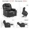 image:imageMCombo Extra Wide Power Lift Recliner Chair for Elderly Lift Chair with Heat and Massage for Big People USBampType C Ports Cup Holders Faux Leather R7045 Grey MediumWideBlack