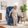 image:imageMCombo Extra Wide Power Lift Recliner Chair for Elderly Lift Chair with Heat and Massage for Big People USBampType C Ports Cup Holders Faux Leather R7045 Grey MediumWideBlue