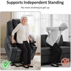 image:imageMCombo Extra Wide Power Lift Recliner Chair for Elderly Lift Chair with Heat and Massage for Big People USBampType C Ports Cup Holders Faux Leather R7045 Grey MediumWideBlack