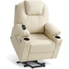 image:imageMCombo Extra Wide Power Lift Recliner Chair for Elderly Lift Chair with Heat and Massage for Big People USBampType C Ports Cup Holders Faux Leather R7045 Grey MediumWideCream White