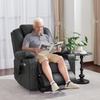 image:imageMCombo Extra Wide Power Lift Recliner Chair for Elderly Lift Chair with Heat and Massage for Big People USBampType C Ports Cup Holders Faux Leather R7045 Grey MediumWideGrey