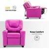 image:imageMCombo Kids Recliner Chair with Cup Holders for Boys and Girls RoomArmrest Sofa Couch with Cup Holder for ToddlersFaux Leather 7240 PinkPink
