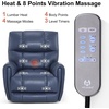 image:imageMCombo Large Lay Flat Dual Motor Power Recliner Chair with Heat and Vibration USB and Type C Ports Faux Leather Electric Recliner for Living Room Infinite Position 6199 Saddle BrownNavy Blue